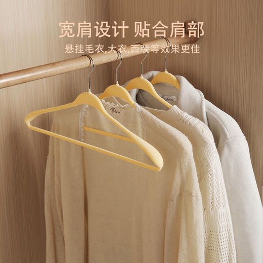 留存道植绒宽肩衣架环保干湿两用防滑轻奢挂大衣毛衣西服 商品图4