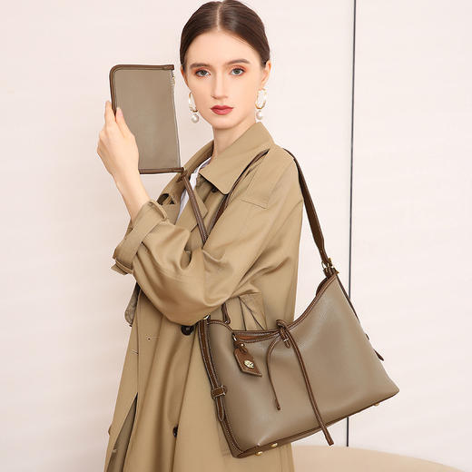【预售3天】复古女包小众轻奢单肩托特包高级感大容量通勤斜挎包L6096-1 商品图0