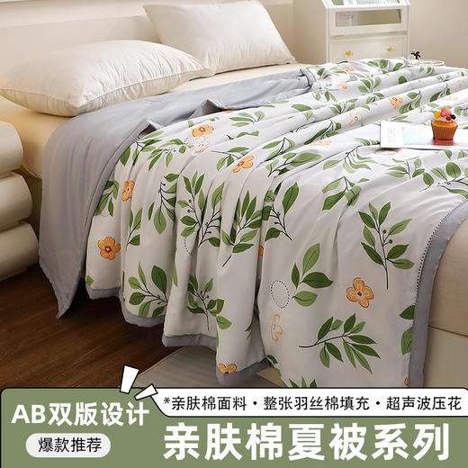 新款夏凉被可机洗 纳米印花 超声波空调被亲肤棉夏被 商品图2