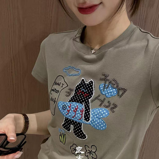 【预售7天】良木礼猫与鱼T恤（8766） 商品图1