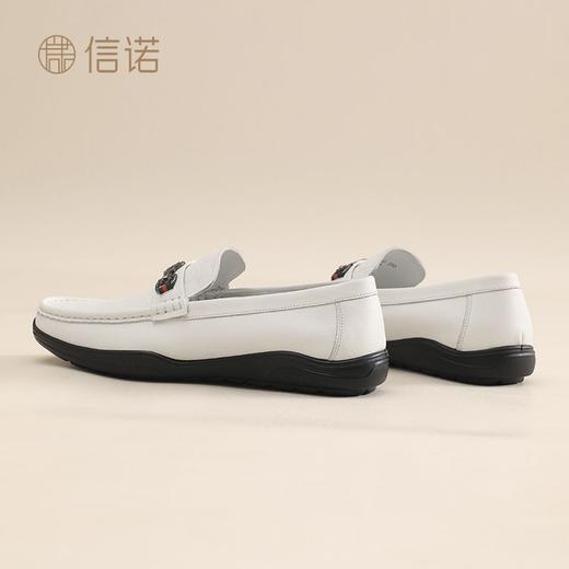 信诺真皮软底豆豆鞋2025年春夏新款舒适轻便耐穿一脚蹬单鞋爸爸鞋N5C115-33 商品图5