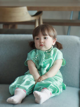 盛唐牡丹| Kids 新中式艾绿色儿童套装[特价品]