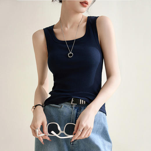 百媚生 宽肩带背心西装内搭冰感打底无袖吊带168811 商品图0