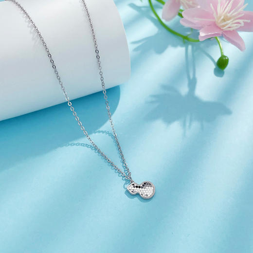 【限时8.8折】【线上铂金馆】PT950 #招财纳福 铂金实心调节福禄双至福字鱼鳞葫芦套链(PTTL00194)预售产品下单后不退款不退货不换货不补差价) 商品图2