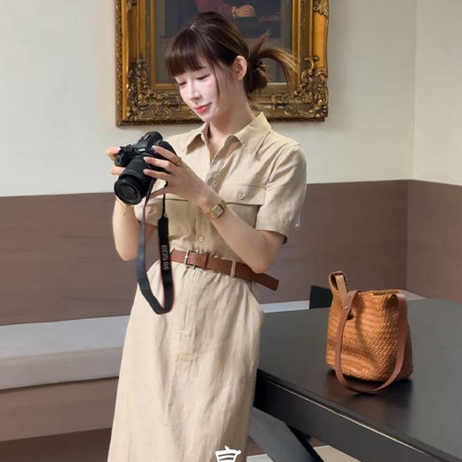 【预售7天】良木礼亚麻连衣裙（腰带）（72362） 商品图0