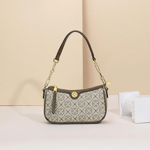 【预售3天】包包女新款潮2025复古老花腋下包高级感法棍包小众女士链条单肩包L6072 商品图2