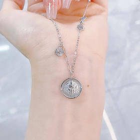 【限时8.8折】【线上铂金馆】PT950 #招财纳福 铂金实心AB调节招财圆满福字如意招财黄财神套链(PTTL00076-2)预售产品下单后不退款不退货不换货不补差价)