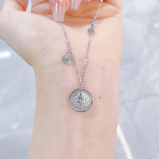 【限时8.8折】【线上铂金馆】PT950 #招财纳福 铂金实心AB调节招财圆满福字如意招财黄财神套链(PTTL00076-2)预售产品下单后不退款不退货不换货不补差价) 商品图0