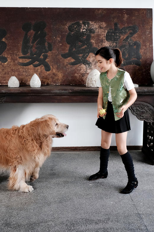 盛唐牡丹| Kids 文竹织锦缎儿童马甲[特价品] 商品图11