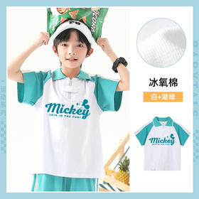 I64迪士尼童装男童T恤夏天2025新款小男孩帅气立领半袖上衣夏装潮