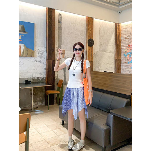 【149元任选2件】 现货！甜辣风不规则格子半身裙 商品图3