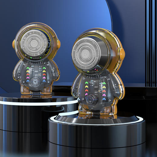 【父亲节好物！太空人电动剃须刀】新款迷你便携式充电透明发光宇航员刮胡须刀。ry 商品图6