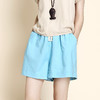 百媚生 【2条】】棉麻松紧腰女士三分短裤春夏阔腿亚麻短裤 商品缩略图9