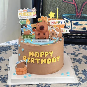 【卡皮巴拉】爱洗澡的卡皮巴拉-水果夹心蛋糕