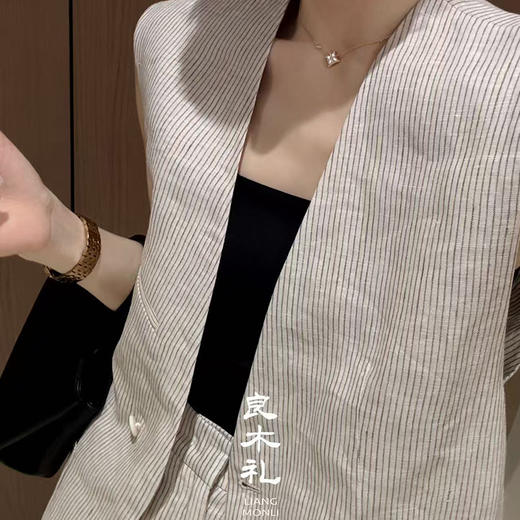 【部分现货】良木礼亚麻无袖套装（8-802） 商品图1