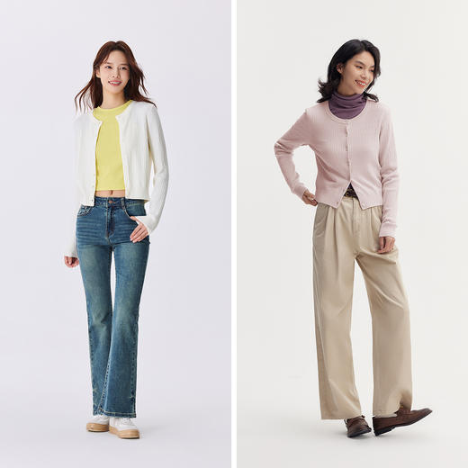 森马针织开衫女短款绞花修身内搭打底休闲秋季简约圆领衣服甜美风 商品图4