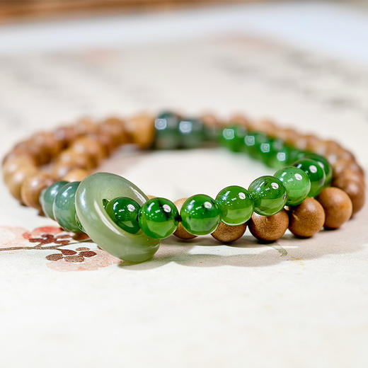 易祈吉祥五行补木系列老山檀香手链和田玉饰品送礼手串礼物 商品图1