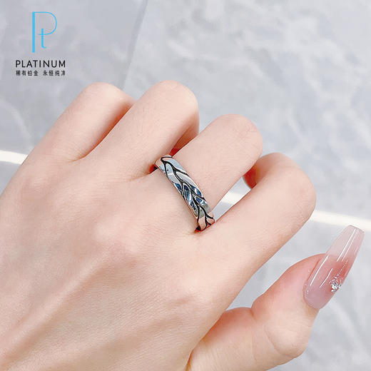 【限时8.8折】【线上铂金馆】【男戒】PT950 #时尚联盟 #电黑金 【国际铂金协会 精品】铂金实心电黑金麻花极简固口戒指(BJZ00267)预售产品下单后不退款不退货不换货不补差价) 商品图0