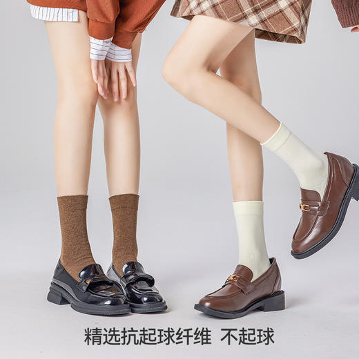 左分之右袜子女堆堆袜月子袜中筒乐福鞋10A长袜纯棉春夏款松口袜 商品图3