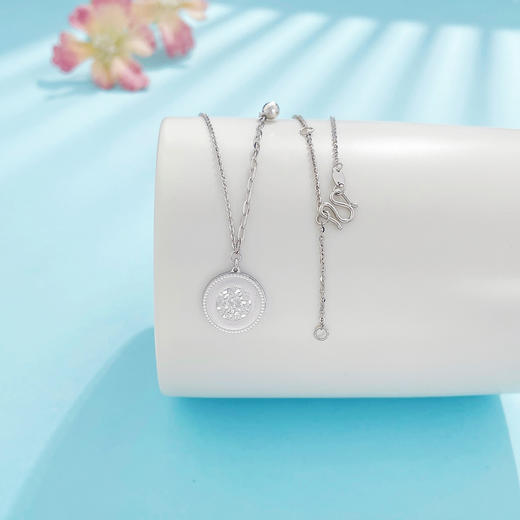 【限时8.8折】【线上铂金馆】PT950 #碎碎冰 铂金实心可调节碎碎冰时尚圆牌套链(PTTL00152)预售产品下单后不退款不退货不换货不补差价) 商品图0