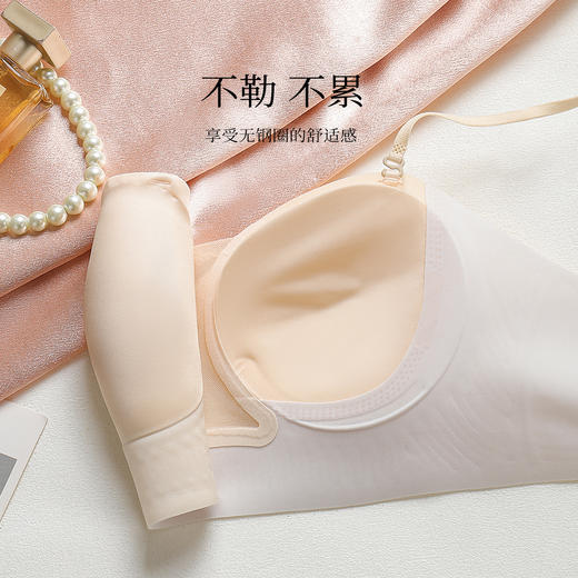 【轻奢缎面】春夏法式无痕圆点杯内衣女轻薄透气不露无钢圈文胸月下无痕 商品图5