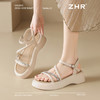 ZHR则则厚底凉鞋4.5CM外穿坡跟凉鞋2025新款百搭沙滩凉鞋罗马凉鞋 商品缩略图6