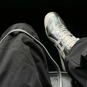 OnitsukαTigerMEXICO66鬼冢虎头层皮漆皮银男女情侣款板鞋球鞋