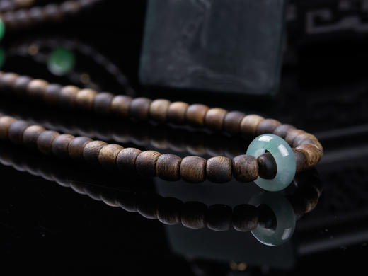 XY0358沉香+翡翠悟道牌挂件 商品图5