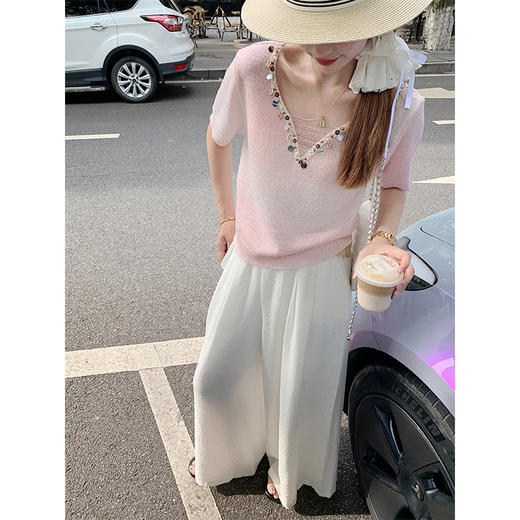 <曾小咸推荐>3.29现货秒杀 ！微信超特价！2色重工设计渐变针织T恤 日常149.99 立减70 秒杀79.99！！ 商品图1