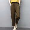 丁摩 女裤夏季薄款九分裤棉麻裤宽松直筒哈伦裤休闲亚麻裤3353 商品缩略图1