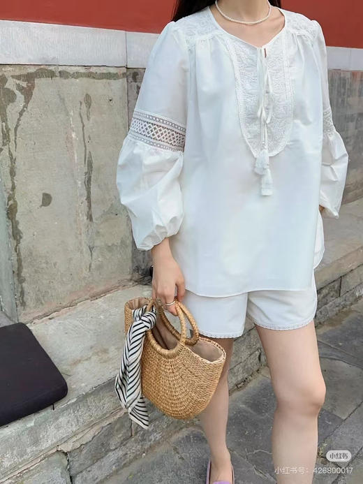 法式镂空真丝棉套装 商品图2