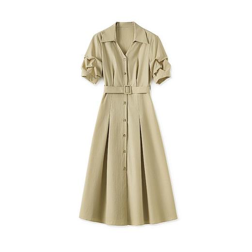 「高货wl」全新升级【铂金会员321/天猫429/差价108】(00813)洛诗琳高货气质衬衫连衣裙2025通勤职业显瘦收腰翻领长裙 商品图4