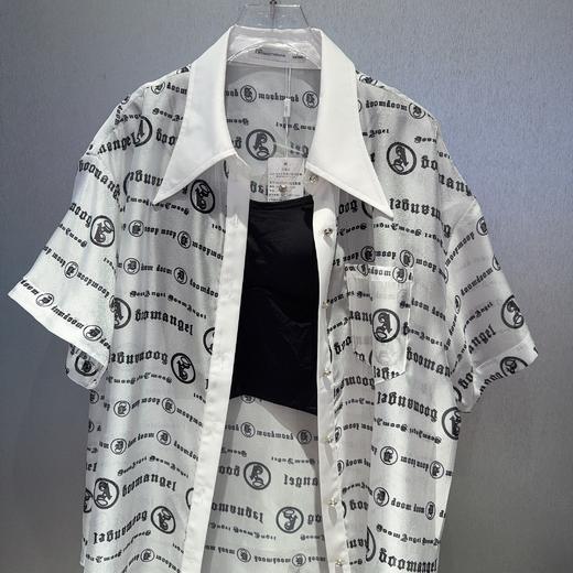 NC字母花纹翻领短袖衬衫50419（白）夏季152550050321 商品图3