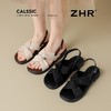 ZHR则则轻便平底凉鞋女2025夏季新款宽脚爆款拖鞋交叉带沙滩女鞋 商品缩略图5