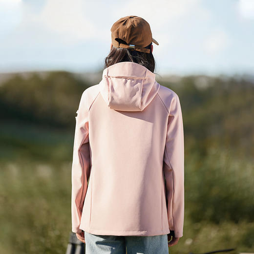 软壳冲锋衣女！秋冬季户外防风防水休闲夹克连帽爬山运动男保暖外套！ 商品图3