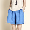 百媚生 【2条】】棉麻松紧腰女士三分短裤春夏阔腿亚麻短裤 商品缩略图8