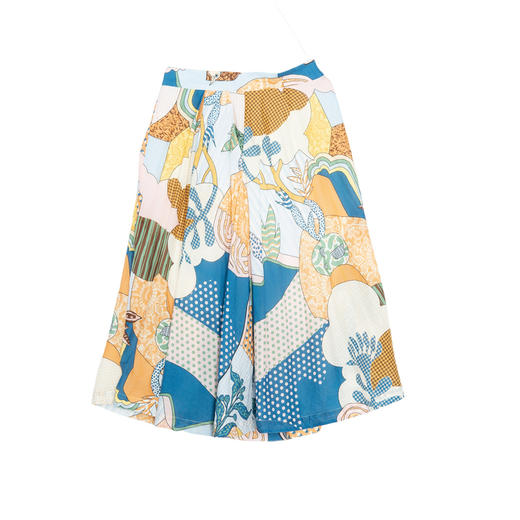 谜底花色半身裙2025秋季新款度假风抽象印花中长款半裙257MB7753 商品图4