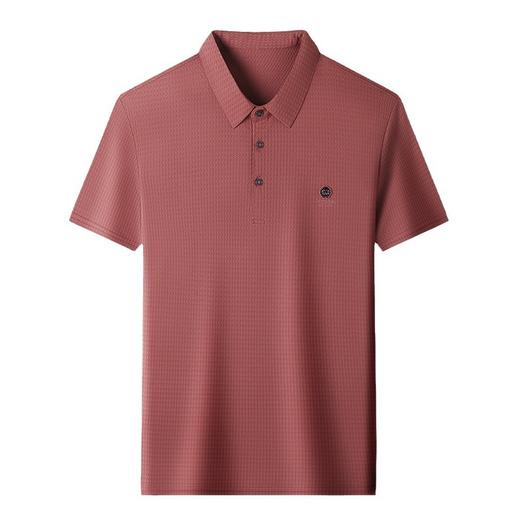 夏季新款纯色休闲男士t恤商务翻领薄款透气冰丝无痕短袖男 商品图4