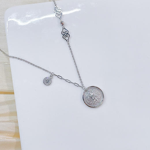 【限时8.8折】【线上铂金馆】PT950 #招财纳福 铂金实心AB调节招财圆满福字如意招财黄财神套链(PTTL00076-2)预售产品下单后不退款不退货不换货不补差价) 商品图1