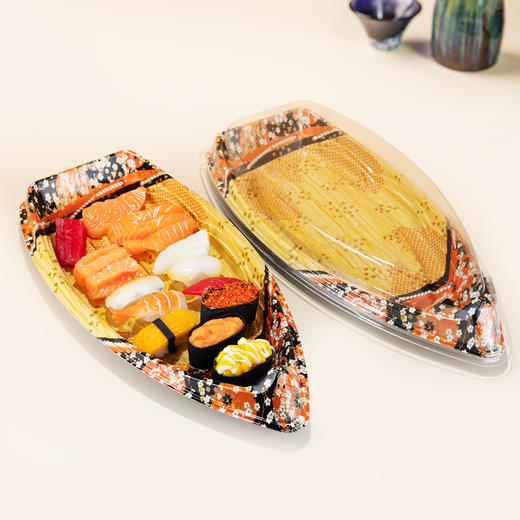 喇叭花一次性外带寿司船一次船型寿司盒刺身外卖船形大号渔舟20套 商品图1