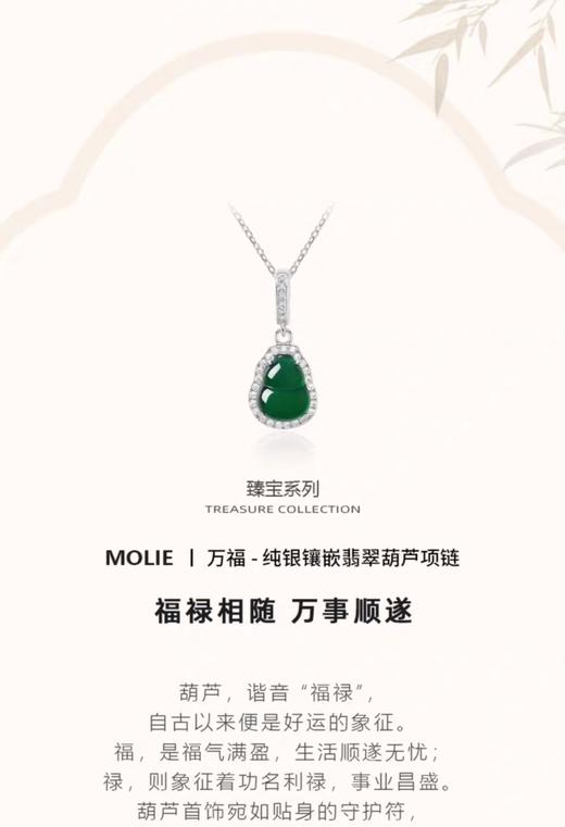 A级帝王绿翡翠S925银小葫芦吉祥平安吊坠项链 商品图7
