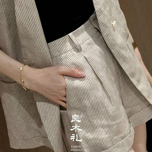 【部分现货】良木礼亚麻无袖套装（8-802） 商品图2