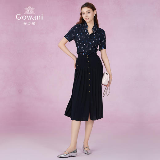 乔万尼短袖衬衫女新款夏季港风设计上衣EF2C349 商品图3