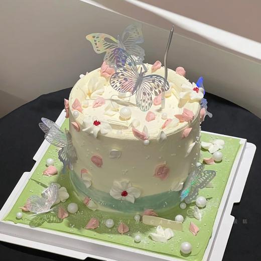 【蝴蝶恋花】森系裱花小清新风-水果夹心生日蛋糕 商品图0