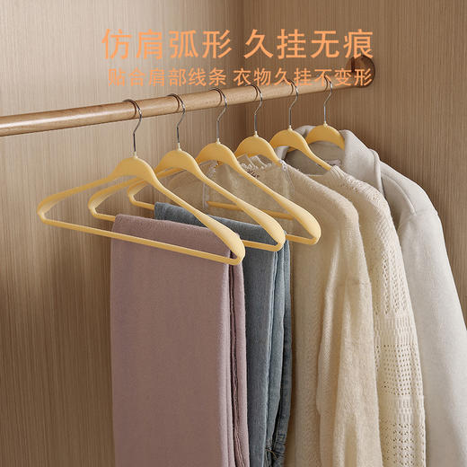 留存道植绒宽肩衣架环保干湿两用防滑轻奢挂大衣毛衣西服 商品图1