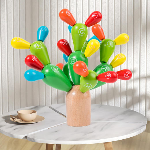 【早教拼插积木玩具】培养宝宝手眼协调能力。六一礼物仙人掌拼插，创意十足-QQ 商品图2