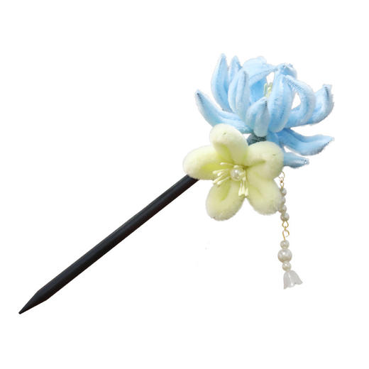 【国风非遗手工】仿绒花发簪DIY材料包成人儿童发饰亲子手工制作盘发簪子 商品图4