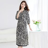 丁摩 夏季文艺真丝连衣裙女100%桑蚕丝双绉印花中长裙子5ZF-1073 商品缩略图1