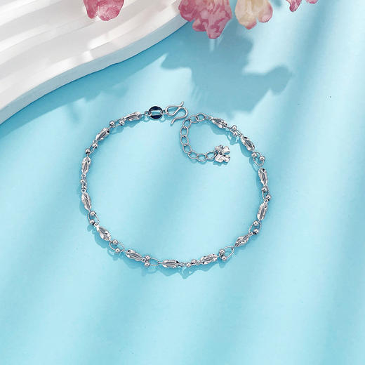 【限时8.8折】PT950 铂金镂空调节繁星点点花式串珠间杨桃链手链(PTSL00067)预售产品下单后不退款不退货不换货不补差价)预售产品下单后不退款不退货不换货不补差价 商品图0