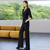 IWY/黑色夏季薄款总裁西装套装女气质休闲通勤商务职业装绑带工作服CP2285 商品缩略图3